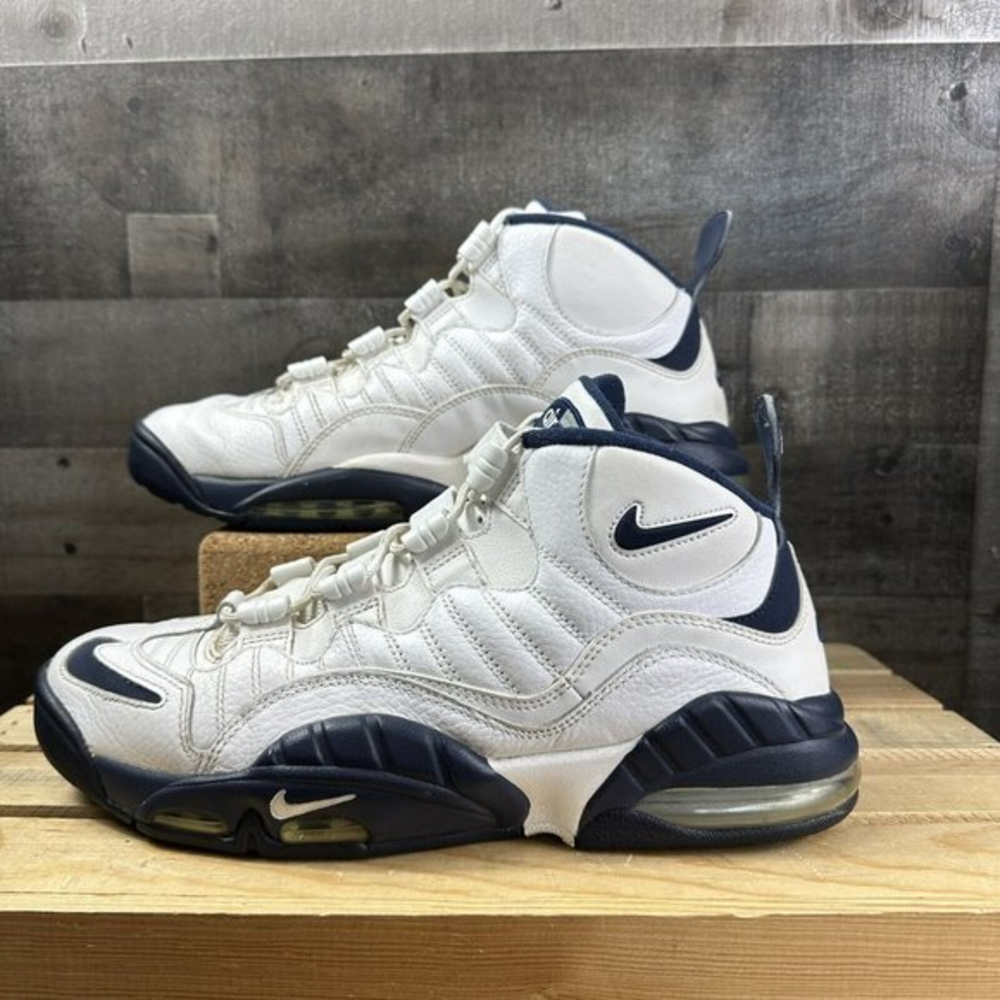 Size 10.5 - RARE Nike Air Max Sensation Chris Webber White/Navy‎ 805897-100